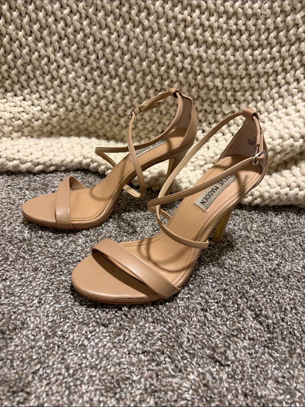 Steve Madden Women's Feliz Nude Strappy Heels